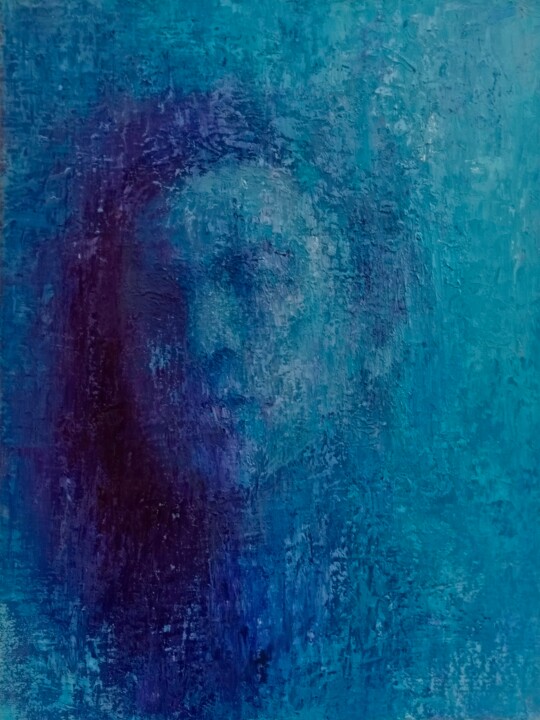Man in blue 绘画, 15.8x11.8 in