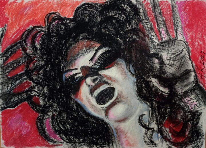 Tekening getiteld "Drag Show" door Alfia Kircheva, Origineel Kunstwerk, Pastel