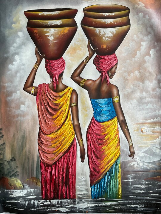 Dames a la rivière 绘画, 40.2x30.3 in