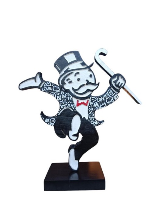 Monopoly Happy doodle 雕塑, 9.5x8.7 in