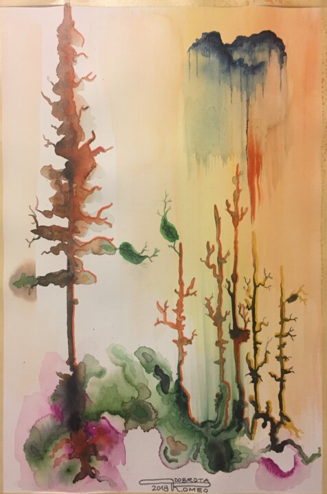 Adam and Eve abstract, 绘画, 18.1x12 in