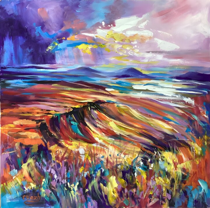 Schilderij getiteld "Peaceful and Beauti…" door Eva Bazhenova, Origineel Kunstwerk, Acryl
