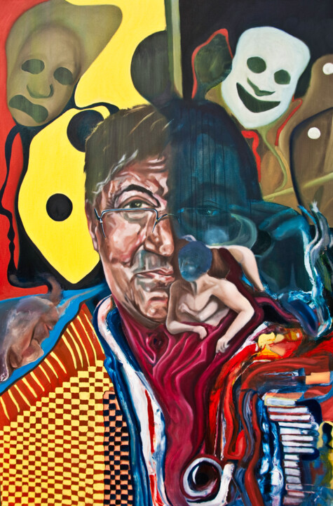绘画 标题为“Sir Stephen Fry” 由James Lavott, 原创艺术品, 油