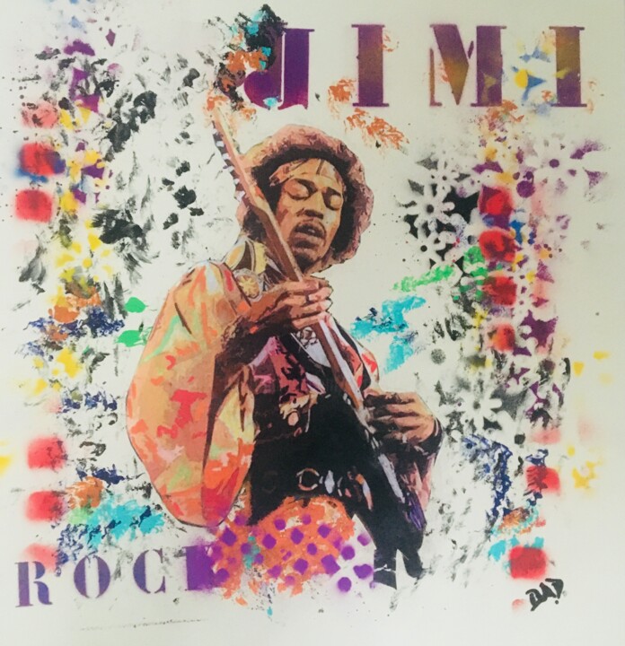 Jimi 拼贴, 19.7x19.7 in