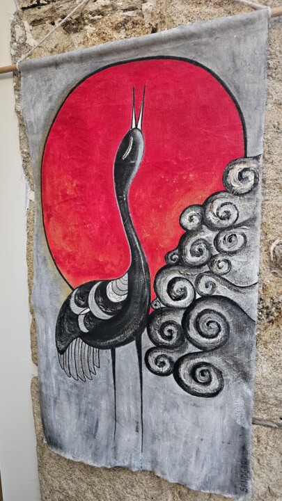 L'oiseau et la mer 绘画, 28.7x16.1 in
