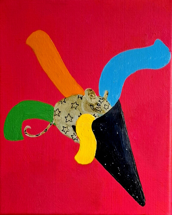 Malerei mit dem Titel "La trilogie de Râfu…" von Frédérique Lanquetin, Original-Kunstwerk, Acryl