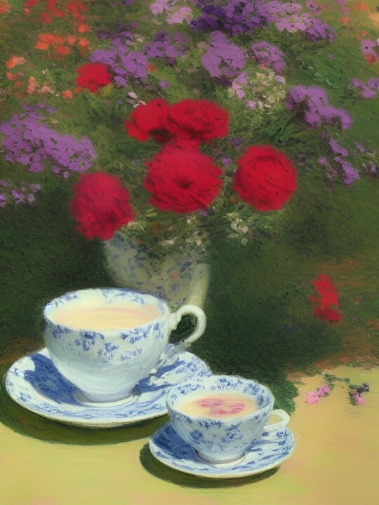 数字艺术 标题为“Morning tea” 由Meahau, 原创艺术品, AI生成的图像