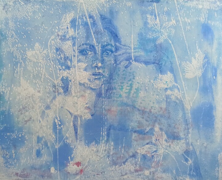Blue Autumn 绘画, 11.2x14 in