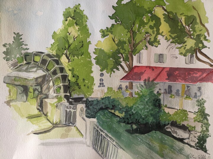 Promenade à L'Isle-sur-la Sorgues Malarstwo, 15,8x11,8 in