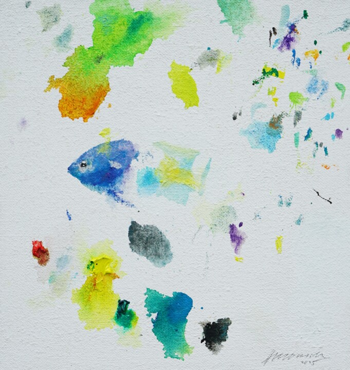 Seltener Fisch III 绘画, 18.5x17.7 in