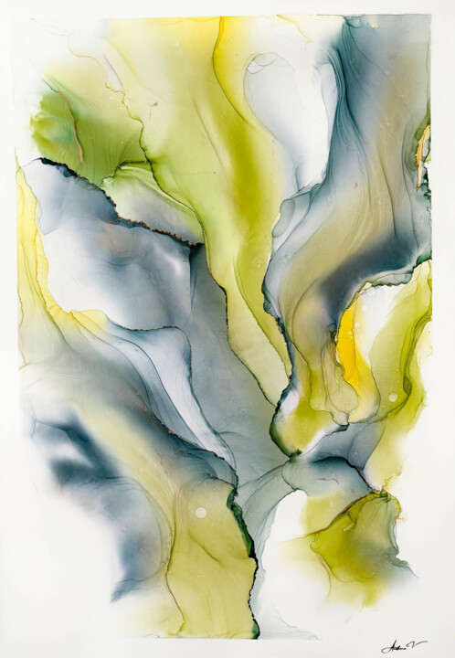 The language of the soul, Abstrait, Abstract, papier 绘画, 39.4x27.6 in