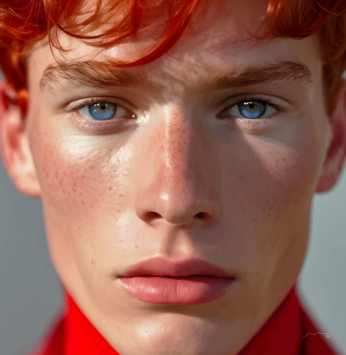 Portrait Red Haired Man Serie Vector N22B 数字艺术