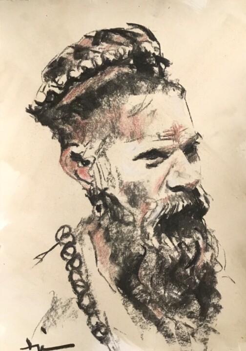 Naga Sadhu #2 图画, 13.4x9.5 in