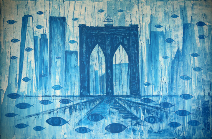 New York City Fish-Eyes Pittura, 39,4x59,1 in