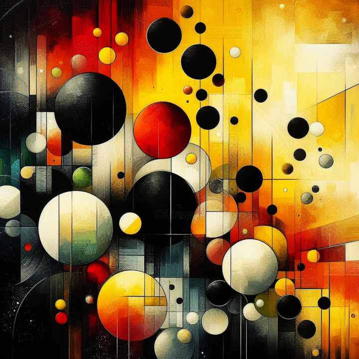 Abstract Geometric Composition #98 绘画, 47.2x47.2 in