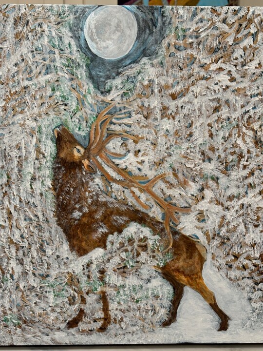 First Snow 绘画, 16x16 in