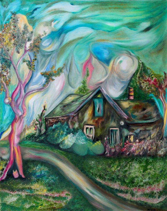 The Abandoned House. 绘画, 35.1x32 in