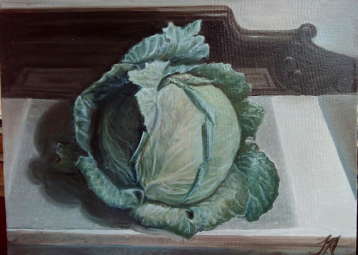 ,. Maturity,. cabbage as a symbol of maturity 绘画, 11.8x15.8 in