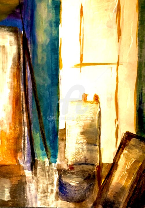 Painting titled "Warm early Morning…" by Nicole Cecil B, Original Artwork, Acrylic