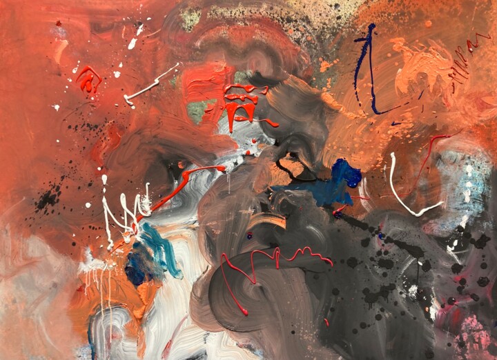 Schilderij getiteld "Melodie van het lev…" door Rob Koedijk, Origineel Kunstwerk, Acryl Gemonteerd op Frame voor houten bran…