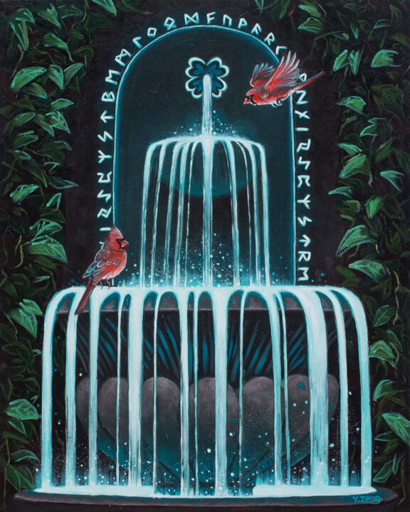The secret fountain Painting, 20x16 in
