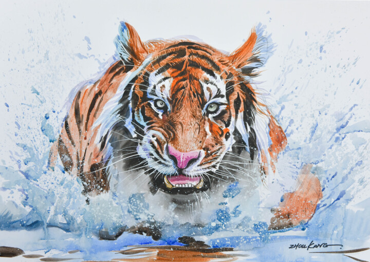 tiger 1 绘画, 11.8x15.8 in