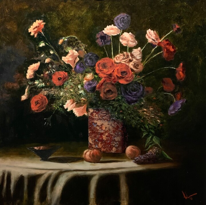 Bouquet en rojo 绘画, 39.4x39.4 in