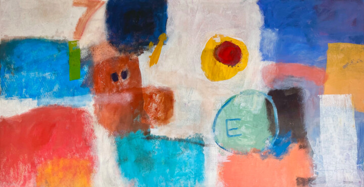 Painting titled "Random Colors and C…" by Joejene C. Santos, Original Artwork, Acrylic