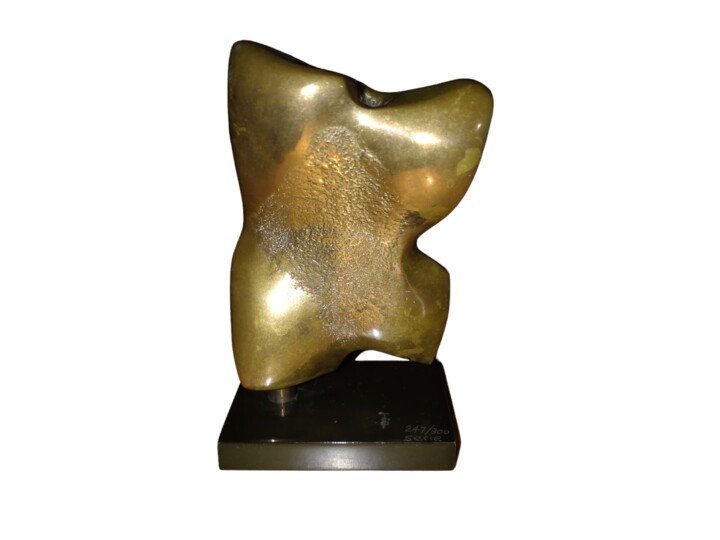 Scultura in bronzo torso dorato firmata numerata Sculptuur, 4,7x3,9 in
