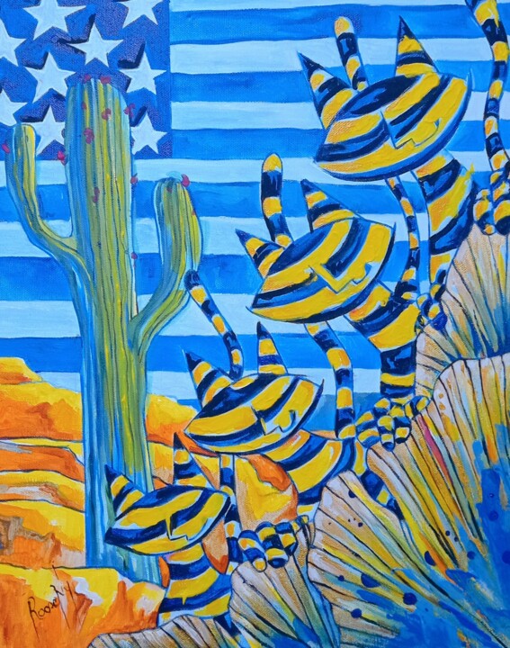 Schilderij getiteld "Les Chalton (IV)" door Jsroosenys, Origineel Kunstwerk, Acryl Gemonteerd op Frame voor houten brancard