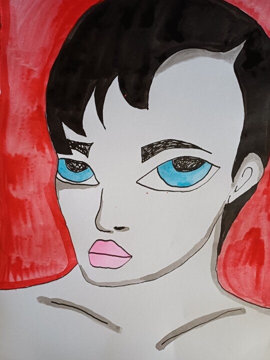 "Menharsher" başlıklı Resim Ashton Knighting tarafından, Orijinal sanat, Mürekkep