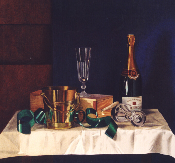 Nature morte au champagne 🍾 Painting, 20.5x21.7 in