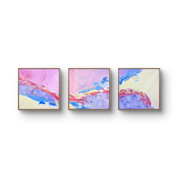 Painting titled "Hope (7th of Octobe…" by Duna Eva, Original Artwork, Acrylic Mounted on Wood Stretcher frame