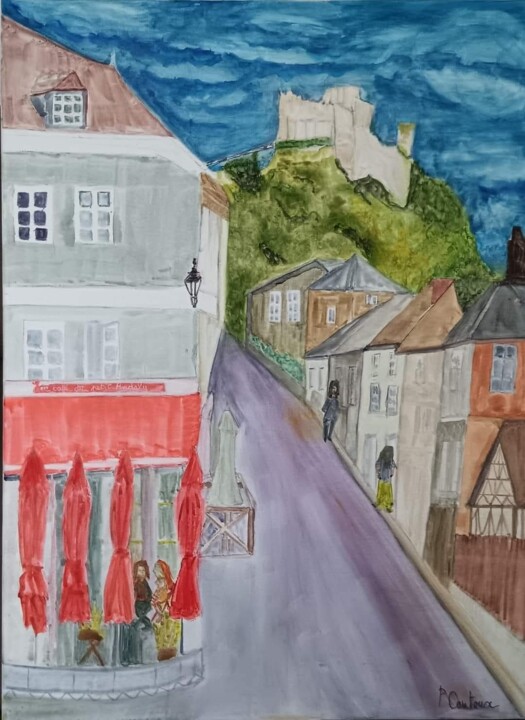 Ruelle aux Andelys Painting, 31.5x23.6 in