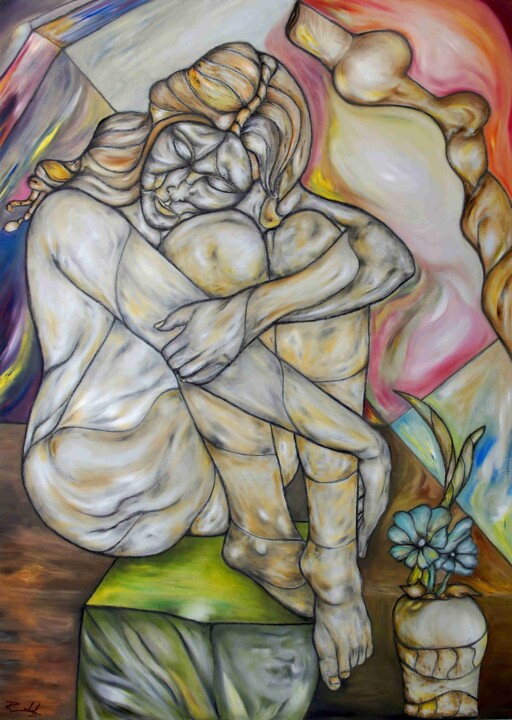 Woman Figure Pittura, 54x38 in