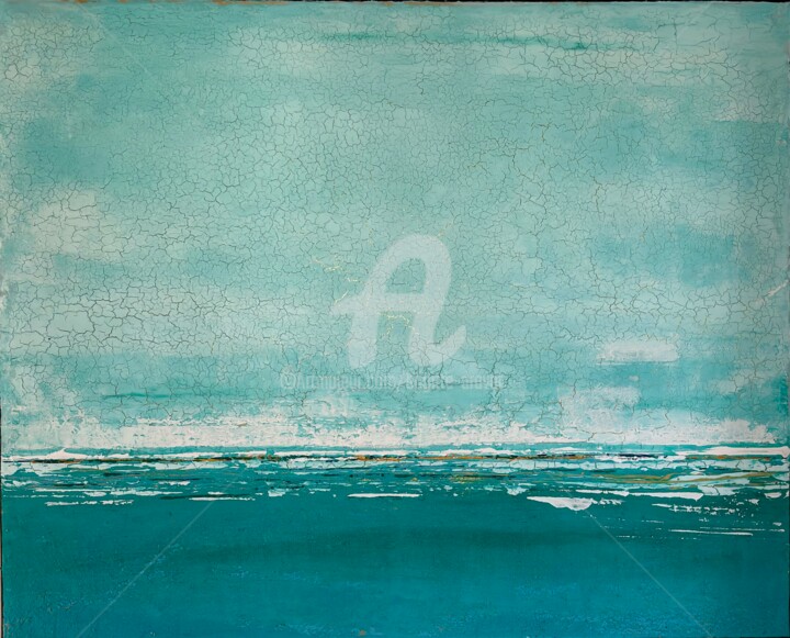 Painting titled "Paradis tropical" by Brigitte Dravet, Original Artwork, Acrylic Mounted on Wood Stretcher frame
