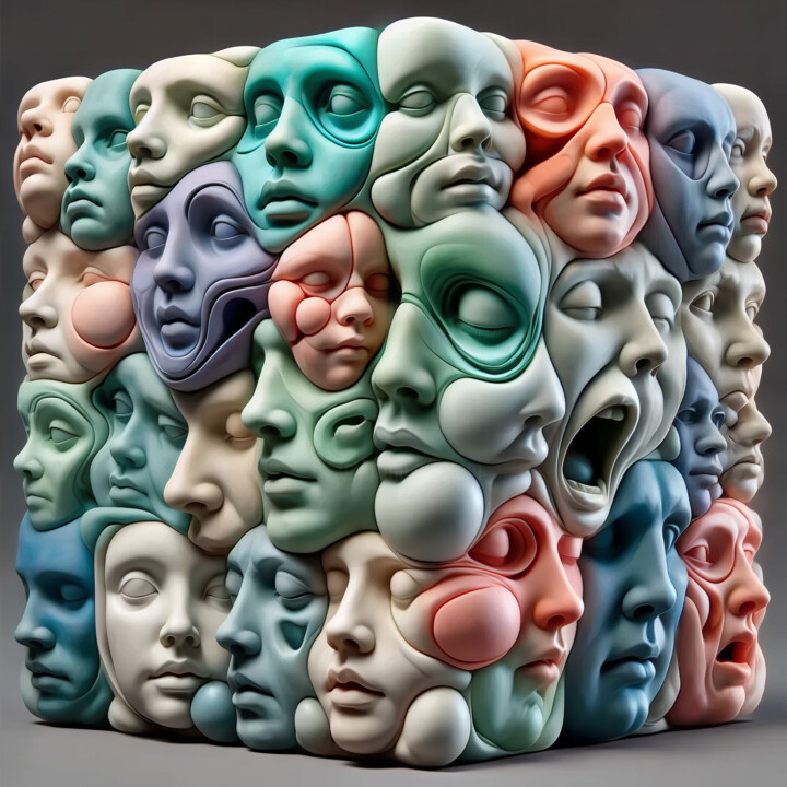 数字艺术 标题为“Silent Minds: The I…” 由Alberto Capitani, 原创艺术品, AI生成的图像
