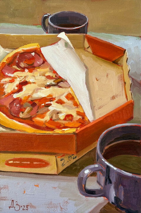 Pizza and coffee Pittura, 11,8x7,9 in