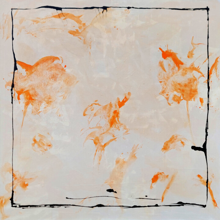 Painting titled "FLEURS XIX.II" by Jean Lerin, Original Artwork, Acrylic Mounted on Wood Stretcher frame