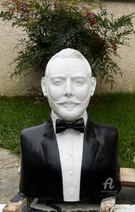 Sculptuur getiteld "Portrait Commande p…" door Atelier Mélyne Sculpture, Origineel Kunstwerk, Klei