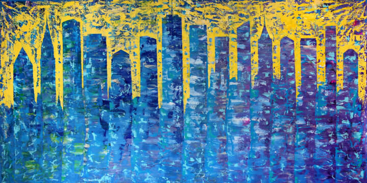 New York City Comb Schilderij, 41,3x82,7 in