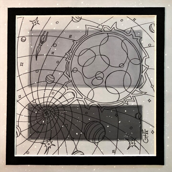 (37) - en solo ( galaxie Rothko ) Drawing, 7.9x7.9 in