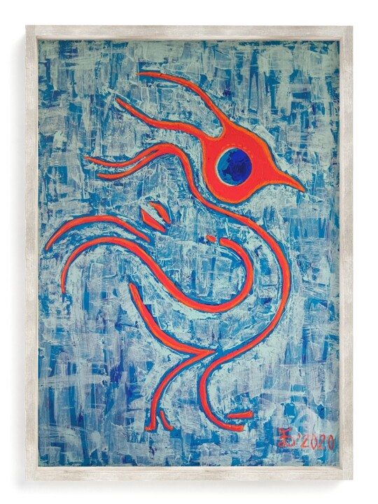 The Elements. Fire. Bird. 绘画, 31.5x23.6 in