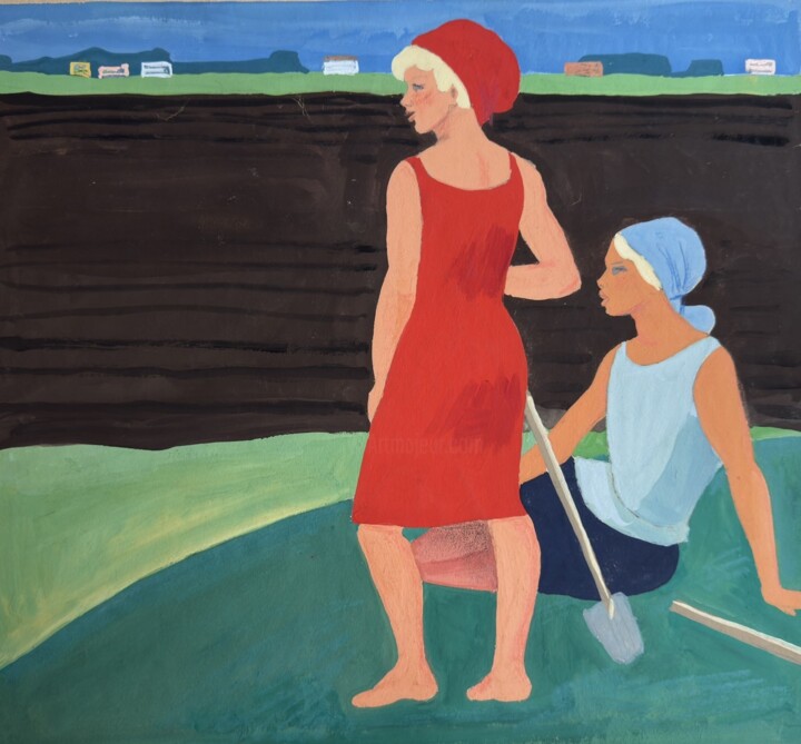 in the fields 绘画, 15.8x19.7 in