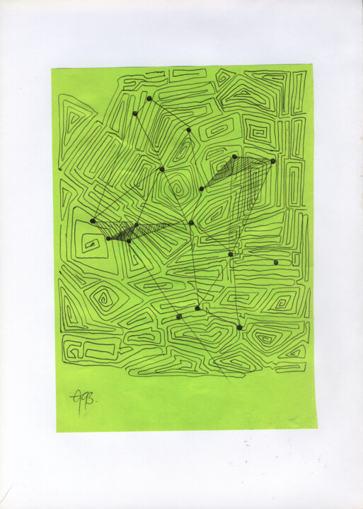 Drawing titled "Ornamentale Etüde." by Götz Wiedenroth, Original Artwork, Ballpoint pen