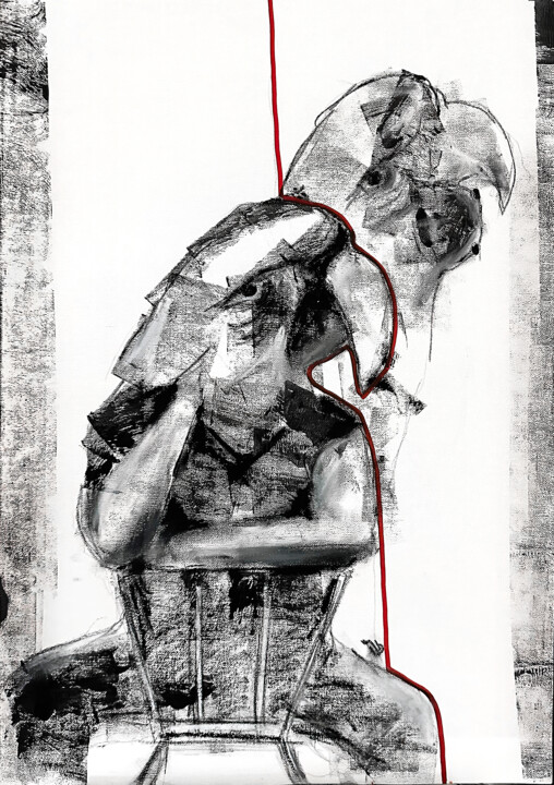 Monsieur Perroquet 绘画, 23.4x15.8 in
