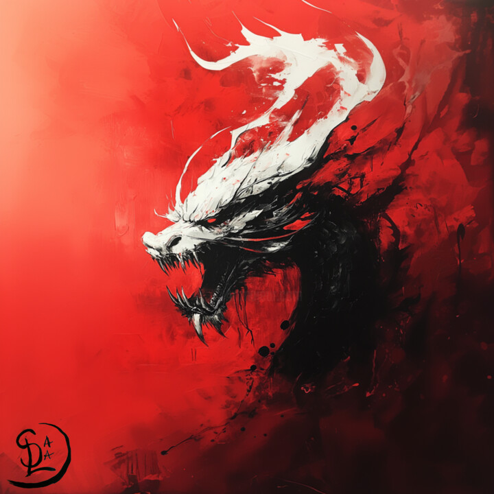 Digital Arts titled "Red and Black 3" by Alisa Anderson (ShitsuLine), Original Artwork, AI generated image