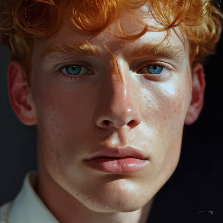 Portrait Red Haired Man Serie Vector N64 数字艺术