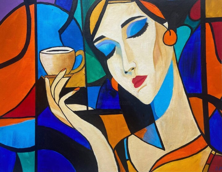 Fragments of Taste: an Ode to coffee and femininity 绘画, 13.8x17.7 in