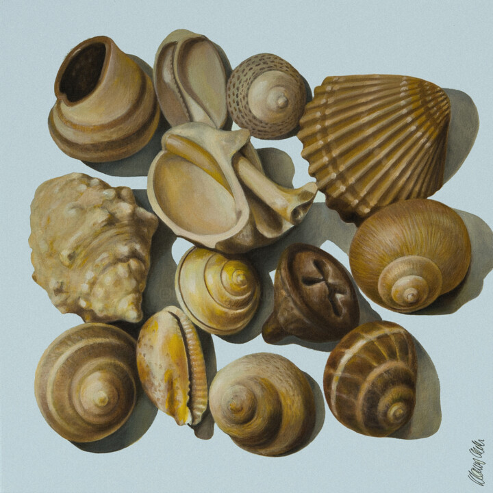Schilderij getiteld "Fundstücke 2" door Klaus Keck, Origineel Kunstwerk, Olie